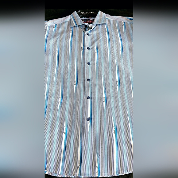 Robert Graham Striped Button Down Shirt Size Large New Without Tags. - Picture 5 of 11